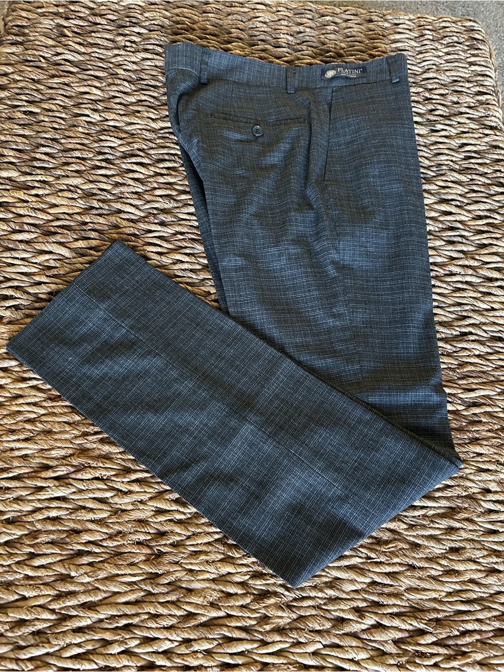 Platini Gray Patterned Dress Pants